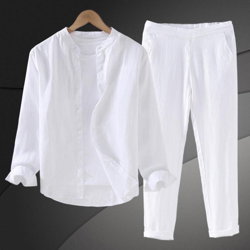 Linen Shirt Breathable - Lightweight Breathable Cotton Linen Shirt Set