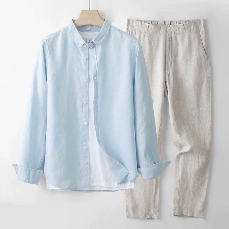 Linen Shirt Breathable - Spring New Men's Cotton Linen Long