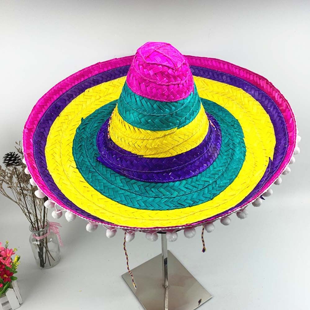 Bucket Hat Straw - Wide Brim Mexican Party Hat Natural