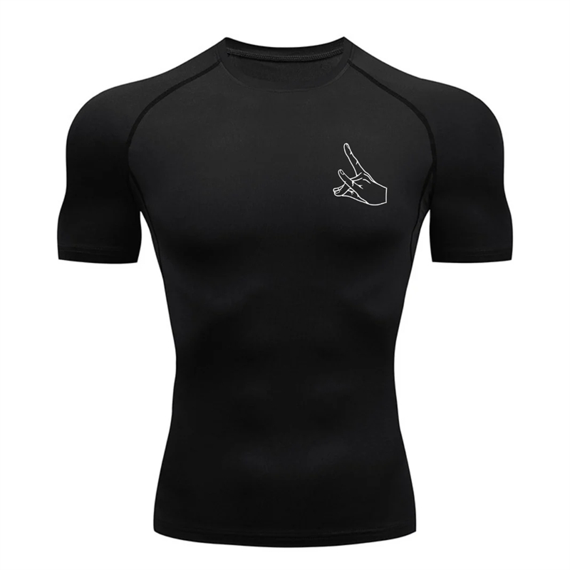Tee Graphic Print - Graphic Print Short Sleeve Compression Shirt