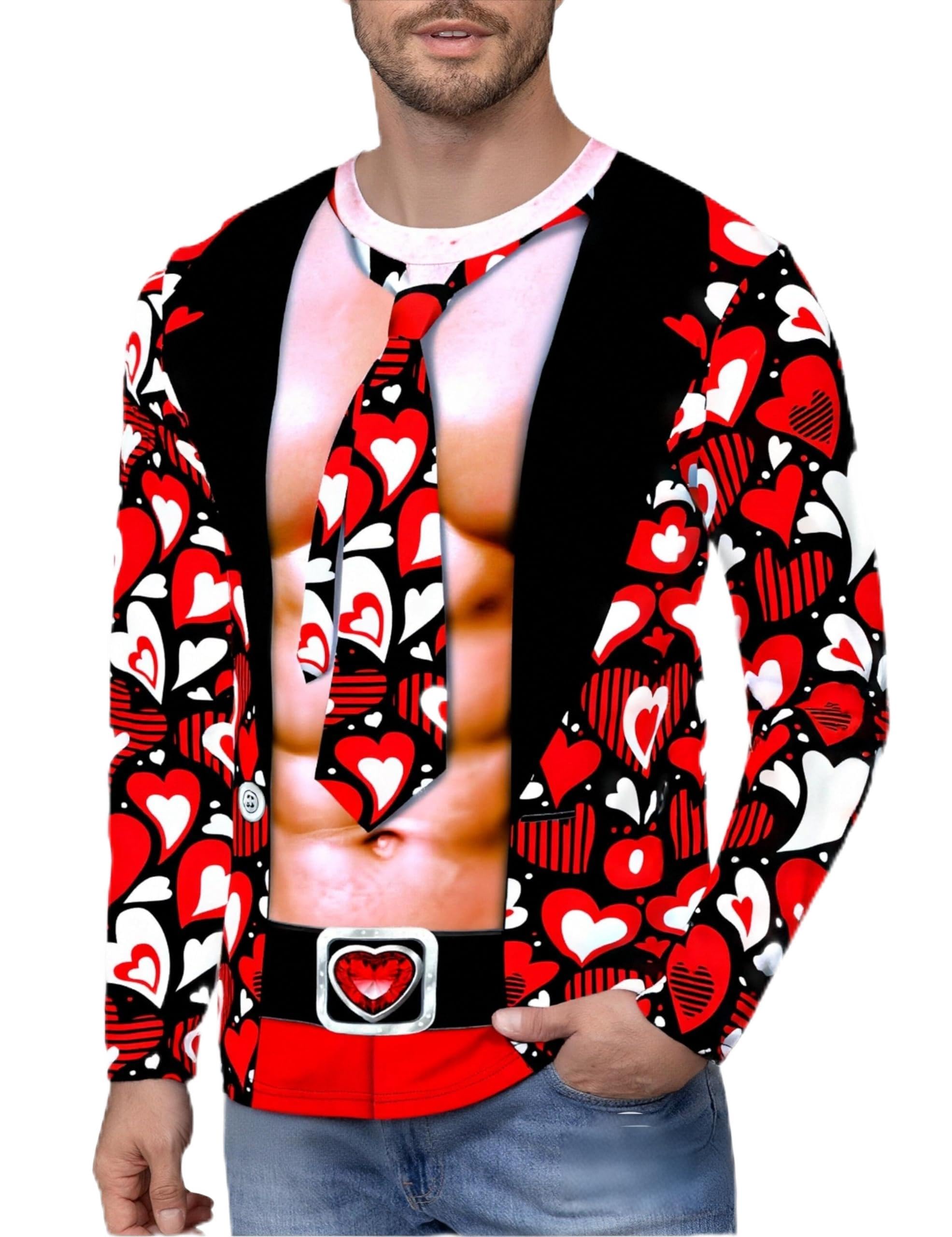 Fun Carnival Men's 3D Muscle P - Tee Graphic Print recension och pris