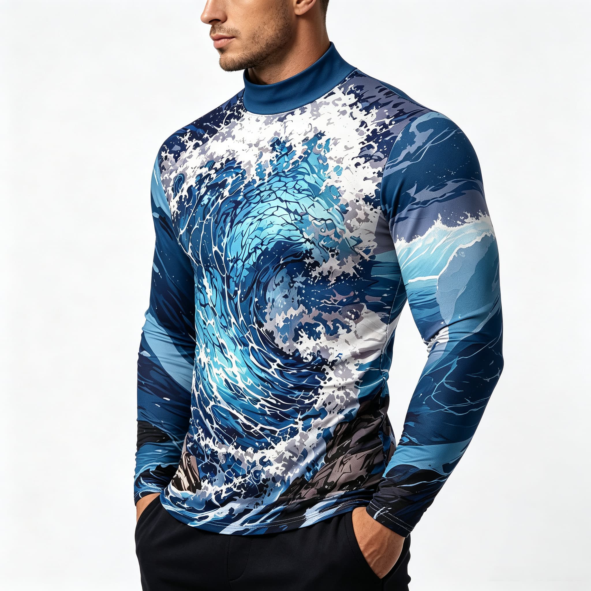 Vintage Ocean Surf Wave Print  - Tee Graphic Print recension och pris