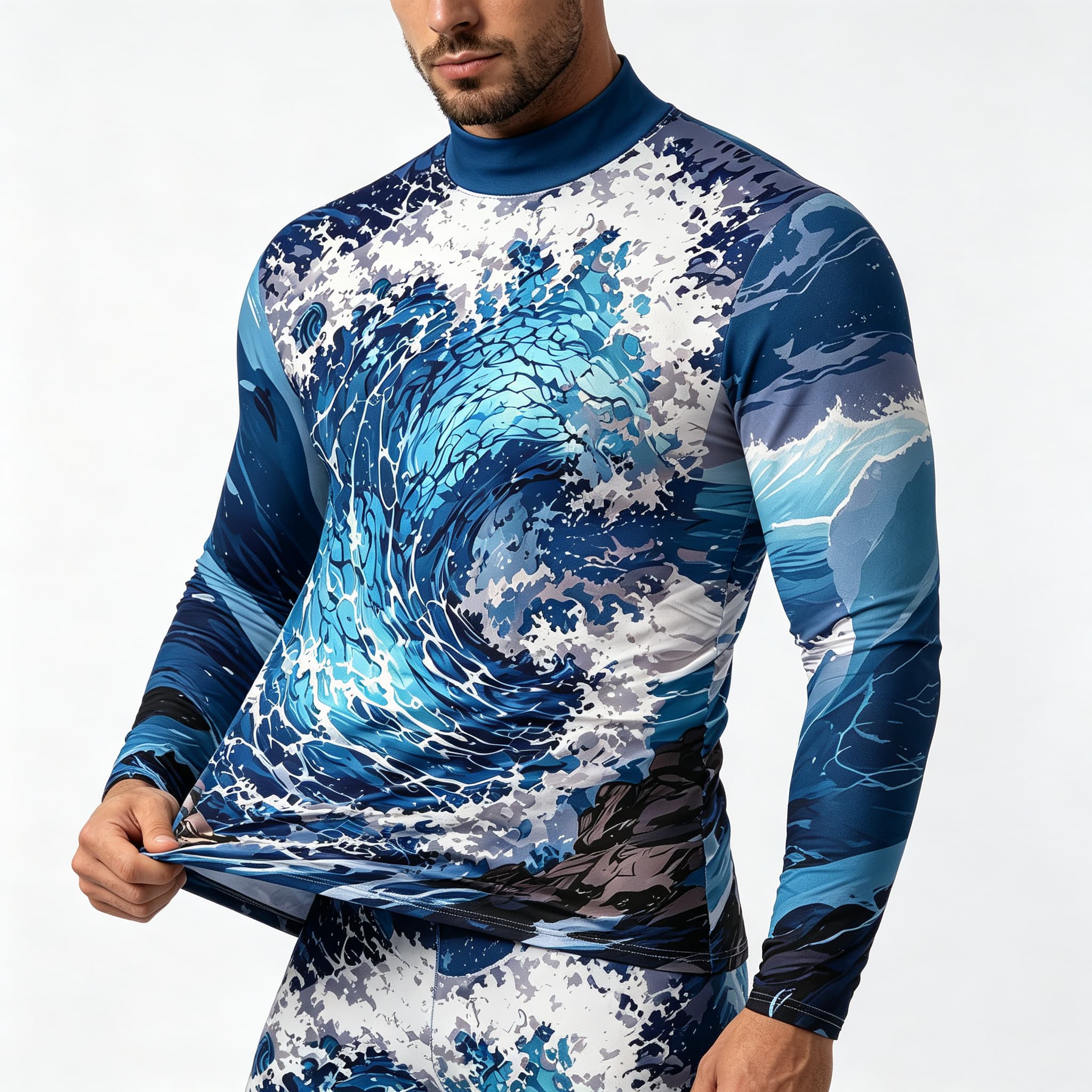 Vintage Ocean Surf Wave Print  - Tee Graphic Print recension och pris