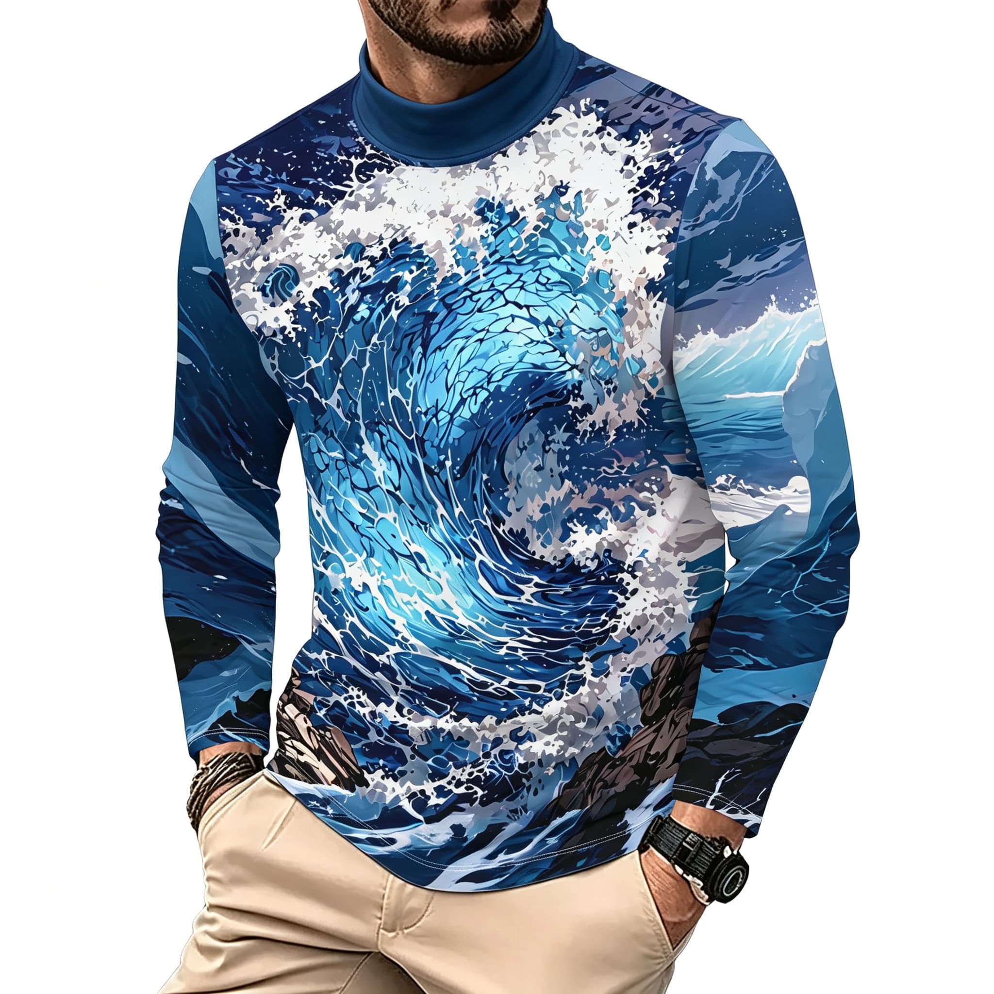 Vintage Ocean Surf Wave Print  - Tee Graphic Print recension och pris